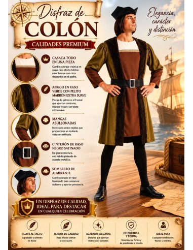 Costume di Colombo Taglia L | Costumi per Adulti Il Re del Carnevale